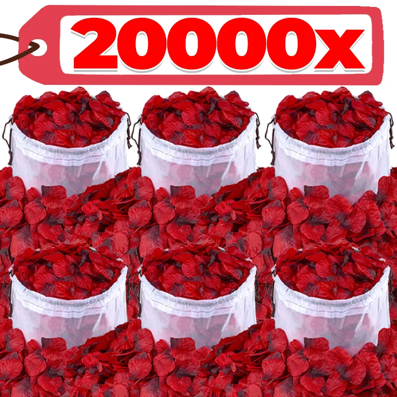 Simulated Rose Petals Wedding Decoration Proposal Anniversary Silk Fabric Flower Decorations Dark Red Rose Petals Wholesale