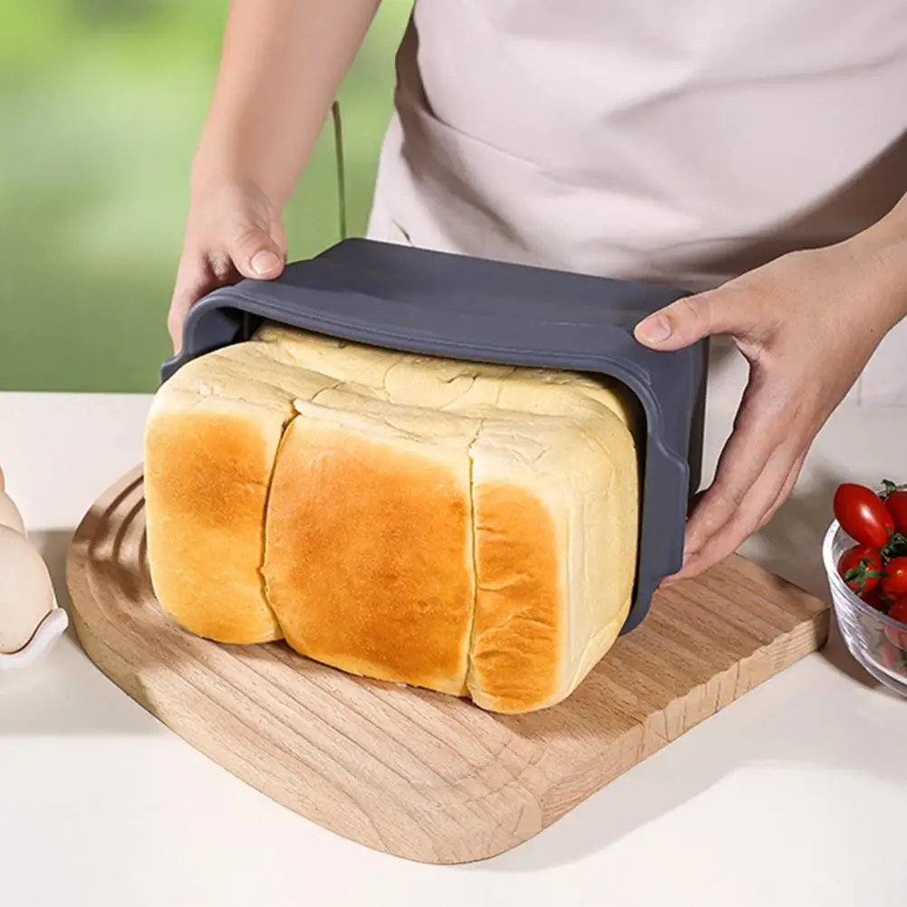 Molde de silicona plegable para pan de centeno, molde para pan para masa fermentada, almacenamiento para hornear, sartén Rectangular antiadherente con para casa casera