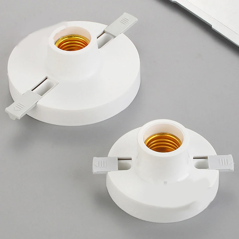 1/5PCS 220V E27 Screw Lamp Stand Base Cap Socket Flat Light Bulb Socket Holder Adapter White Ceiling Light Lamp Bulb Fixing Base