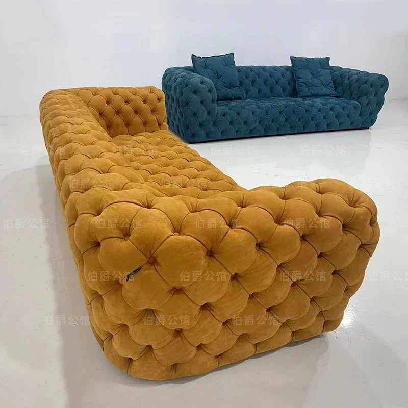 

Moon surface sofa Large-sized 4-person frosted leather zipper