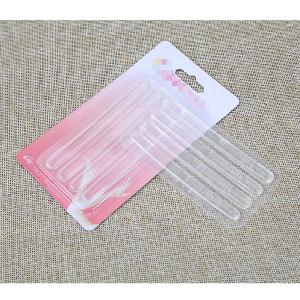 

4pcs Wave Red Card Adhesive Shoes Tape Silicone Thin Heel Stickers For High Heels Foot Anti-Slip Insoles