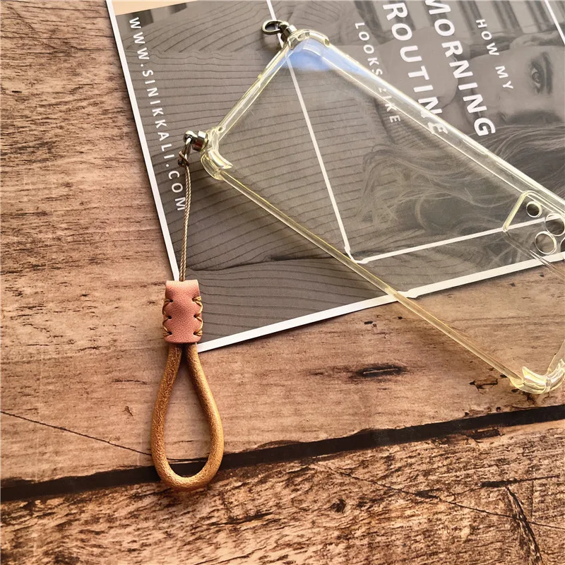 Cord for Keys Handmade Keychain Lanyard Genuine Leather Short Lanyards Cowhide Keychain for Cell Phone U Disk Cell Accessories