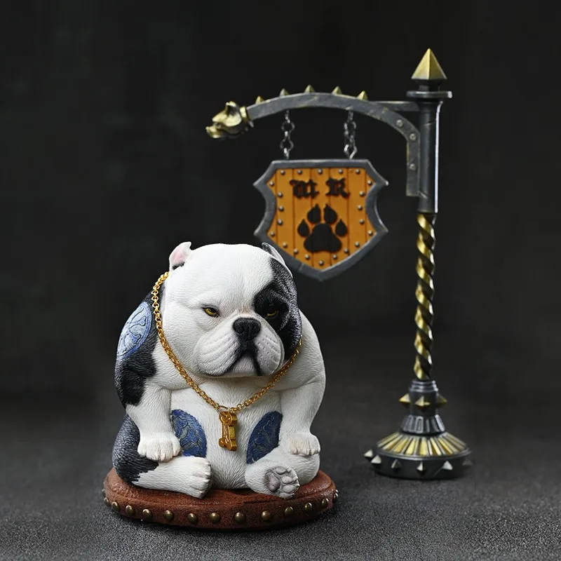 Street Fighter Dog Model, Creative Cute Pet Dog Animal Tide Play Peripheral Gifts Ornament Tabletop Figure
