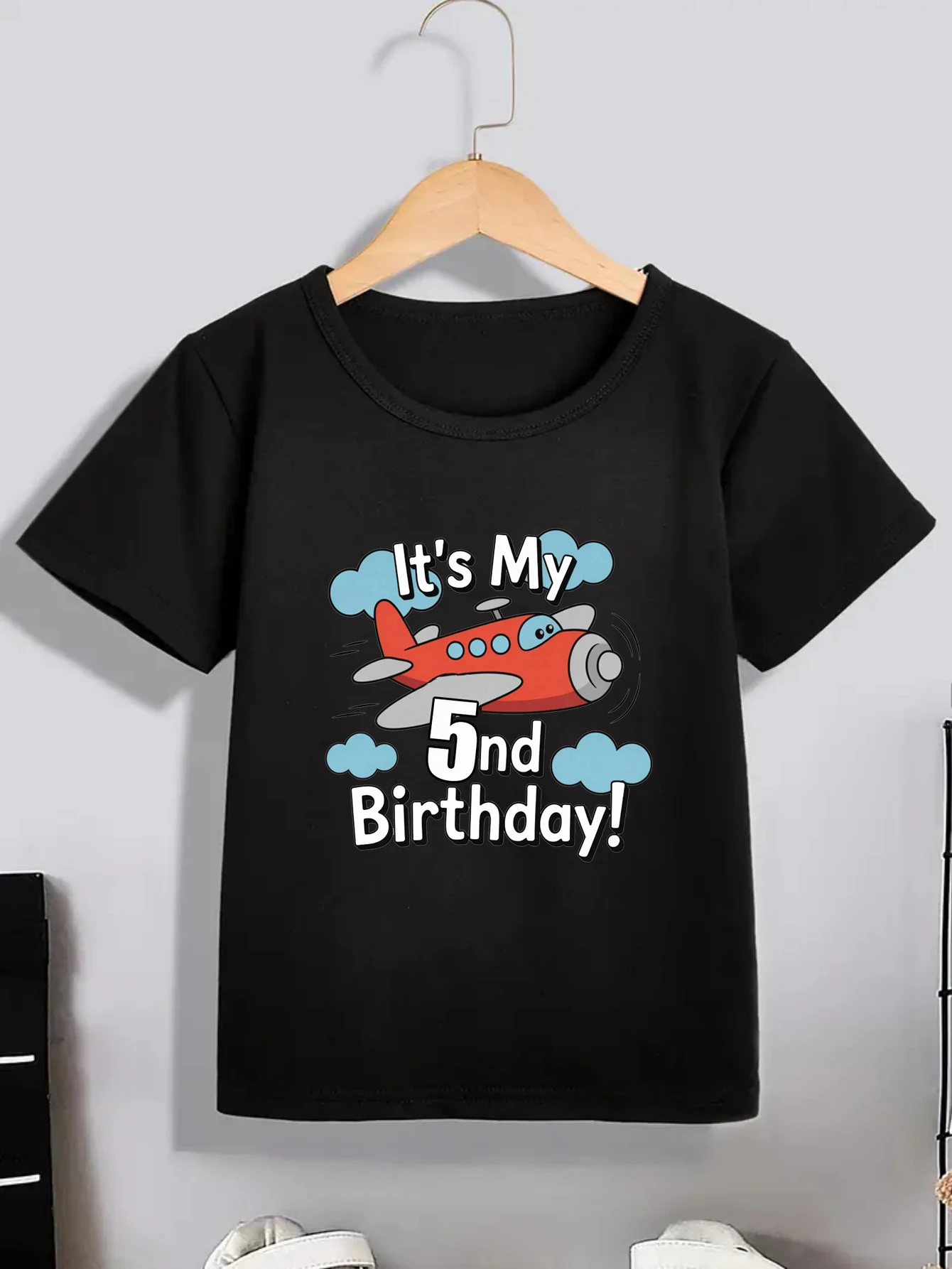 Boy'S Birthday T-Shirt It'S My 1/2/3/4/5/6/Birthday Shirt Airplane Themed Children'S Shirt Fun Birthday Party Gift Boy'S Clothes