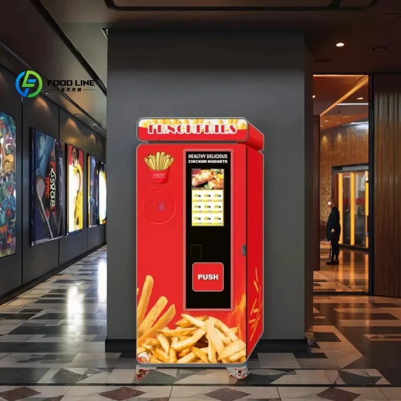2026 New Customized French Fries Vending Machine Fried Fish Ball Onion Ring Potato Fries Business Fried Chicken Vending Machine