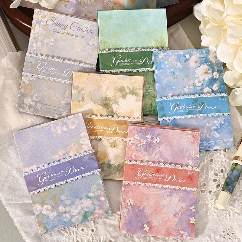 30 Sheets Garden In The Dream Series Material Papers Multi-material Floral Print DIY Journal Scrapbook Collage Decorative Paper