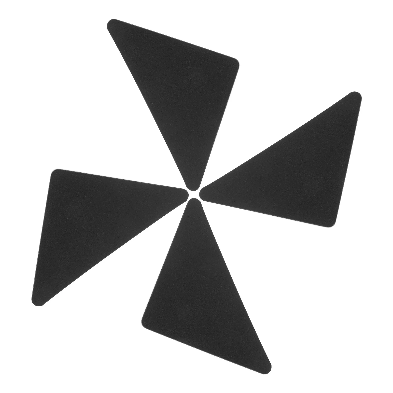 4 шт., противоскользящие наклейки на коврик, черный треугольник, многоразовая нано-клейкая двусторонняя лента для паркетных полов, плитки, захват для ковров