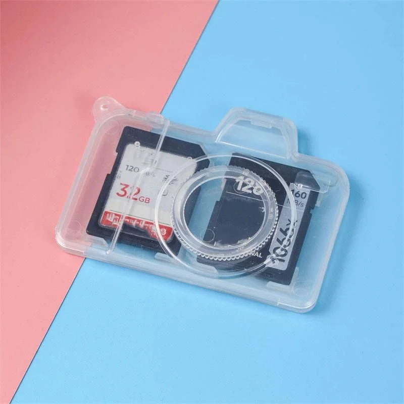 Camera Shaped Compact Card Holder Organizer Portable Camera Card Storage Case