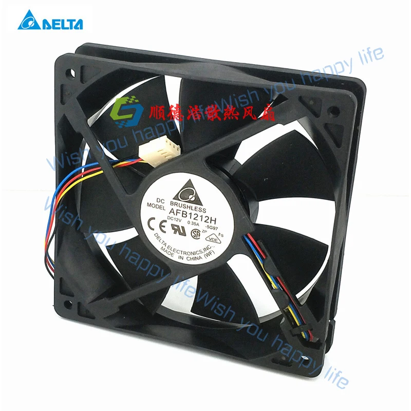 L... 1pcs for Delta AFB1212H 12V 0.35A 12CM 12025 PWM temperature control fan 4pin