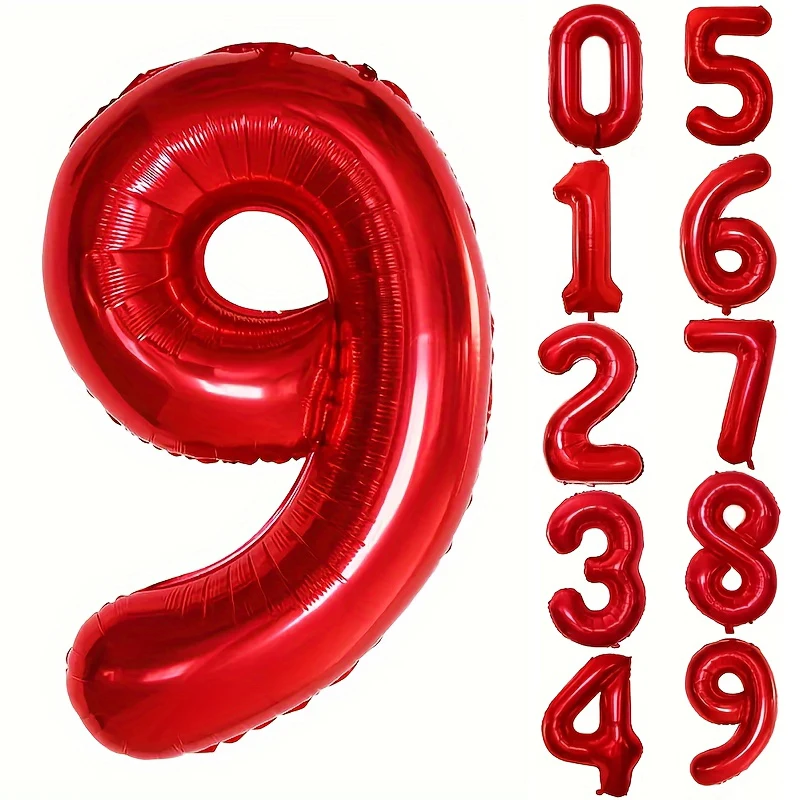 32 INCH Rood Aantal Folie Ballonnen voor Verjaardag Jubileum Party Decor, Grote Familie Viering Foto Achtergrond Decoratie Set