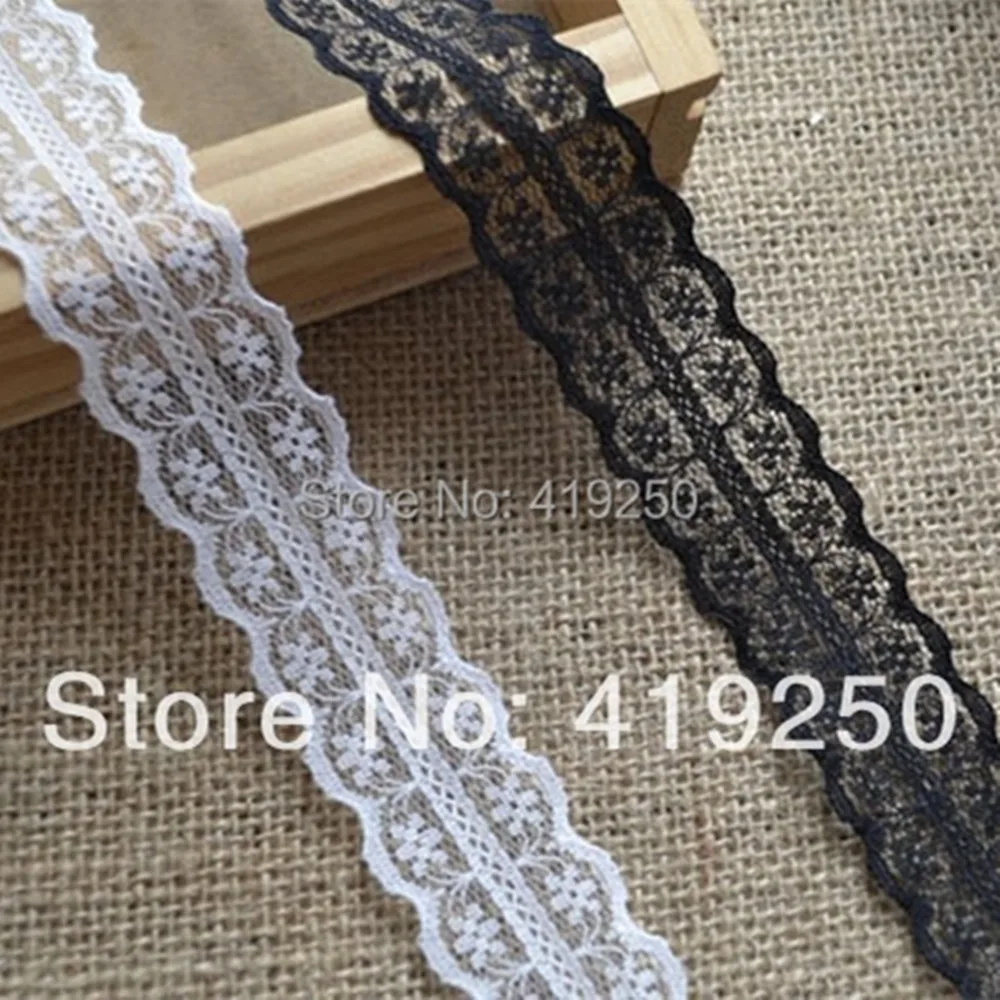 400yard  2.5cm wide  Handicrafts   Net Lace Trim Ribbon  Flat Lace Trim Gorgeous Wedding Crafts Sewing