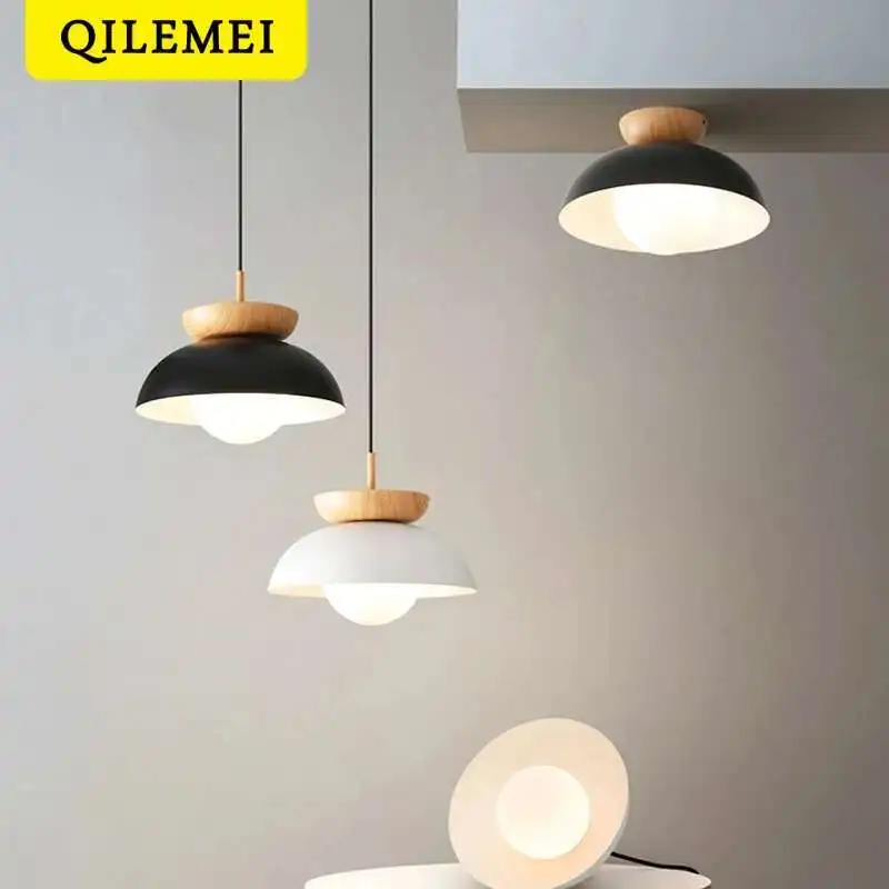 Modern LED Ceiling Light Minimalist Wooden Hanging Lamp For Aisle Balcony Cloakroom Interior Home Decor Lighting Fixture Luster