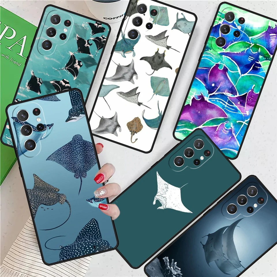 Tier Manta Ray für Samsung Galaxy S24 Ultra S21 S22 S8 S9 S10E Note 10 20 plus Fe S23 Handy hülle Abdeckung Coque