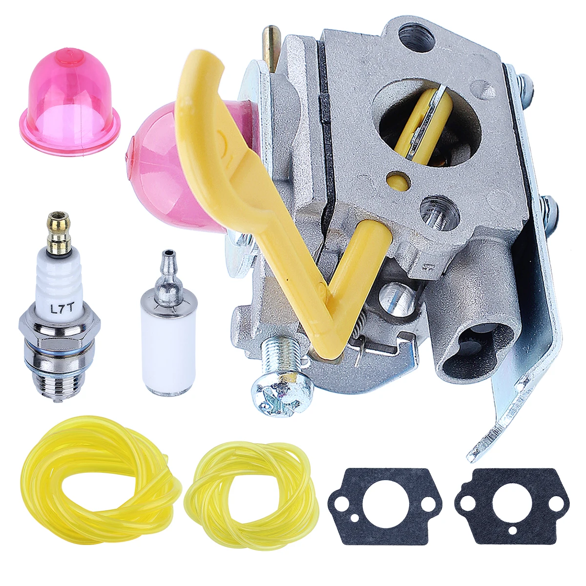 

Carburetor with Fuel Line Kit for Poulan Featherlite Weed Eater FL20 FL20C FL23 FL25 FL26 FX26 MX550P 1500 P2500 P3500 P4500