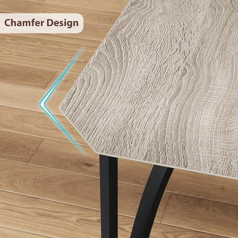 QJ002 مجموعة من 2 شخص غرفة مساحات المطبخ 3 قطعة مجموعة مستطيل وسادة الخشب والمعادن الطعام الصناعية ريفي شقة صغيرة #4