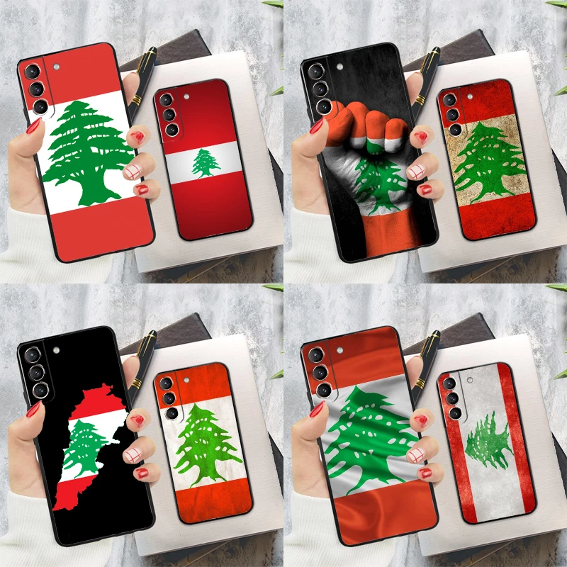 Lebanon Flag Phone Case For Samsung Galaxy S24 S22 S23 Ultra S20 S21 S24 FE S9 S10 Note 10 Plus 20 Ultra