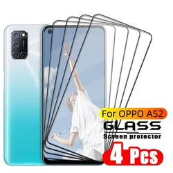 4PCS Full Cover Glass For OPPO A52 Glass OPPO A52 Tempered Glass Protective 9H HD Full Cover Glue Screen Protector OPPO A52 A 52