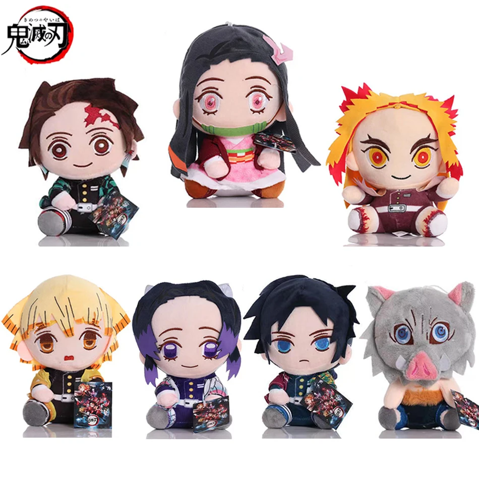 

20 см популярные японские плюшевые куклы Demon Slayer, милые аниме Kimetsu No Yaiba Kamado Tanjirou Nezuko Zenitsu Kyoujurou, игрушки, подарки для детей
