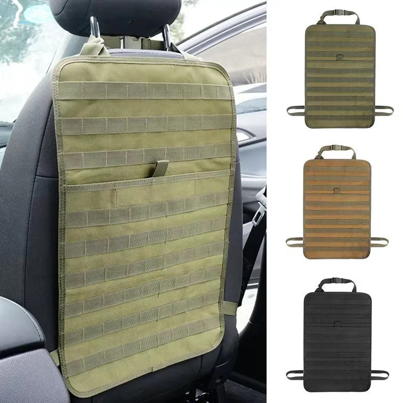 Universal Tactical MOLLE Vehicle Car Seat Back Organizer Panel  Kit Mat Hanging Bags Stowing Pocket Interior Accessorie