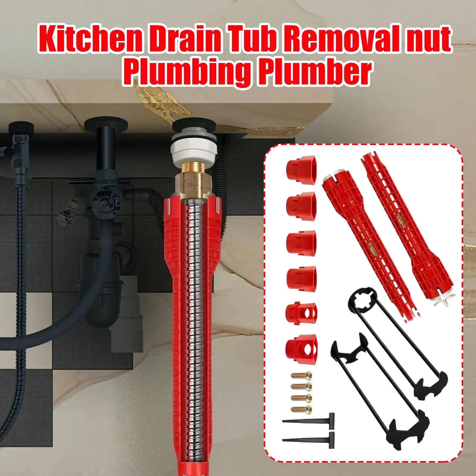 Sink Wrench Multifunctional Faucet Removal Tool Multifunctional Wrench Kit For Plumbing Shower Bathtub Basin Sink Water Pipe