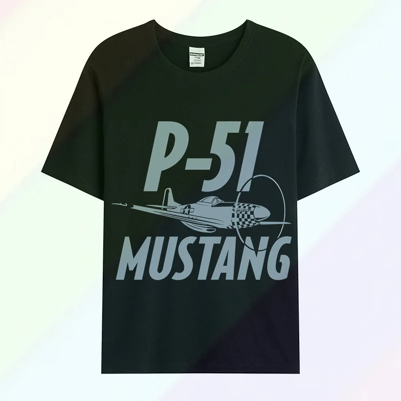 

P-51 Mustang Cotton Oversized Printed T-Shirt Alternative Unisex T-Shirt Large Size S-3XL