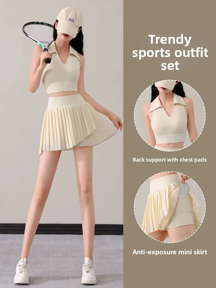 

Women's Badminton orm Set Summer New Golf Gym Sports ort Skirt Profional Yoga Tennis Clothes Breathable Lightweight ...