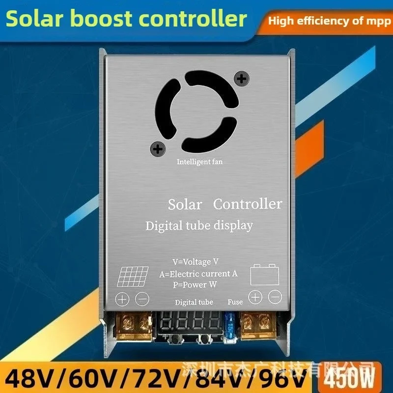 450W MPPT Solar Boost Controller 48V 60V 72V 84V 96V LED Display Charger for Electric Vehicle