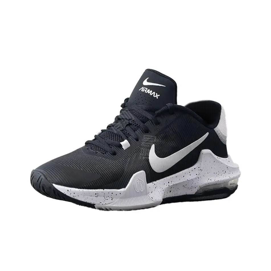 

Nike Air Max Impact 4 Удобные амортизирующие мужские баскетбольные кроссовки с низким верхом, черно-белые