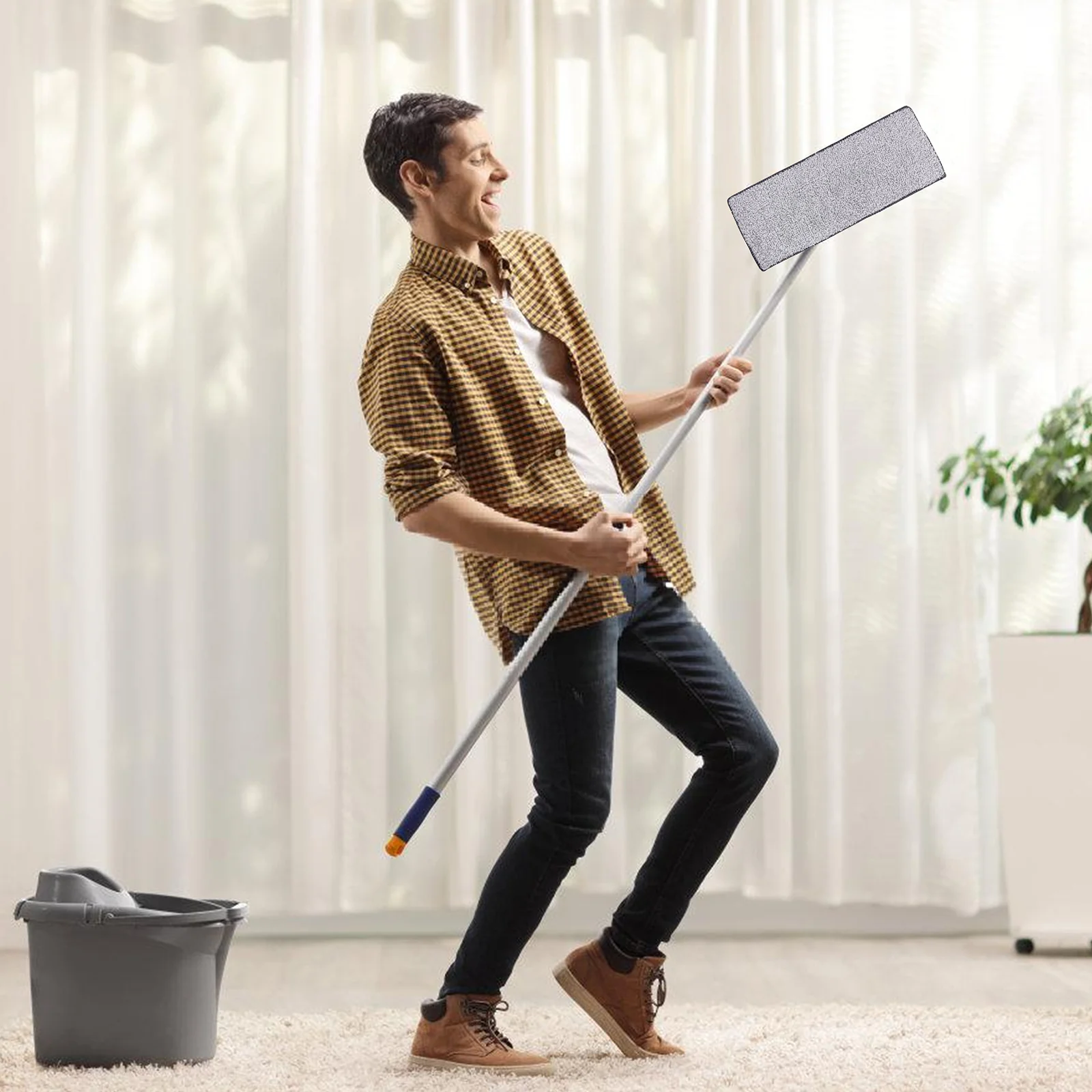 

10pcs Mop Pads Microfiber Replacement For Cleaning Mop Head Floor Mopping Pad Fast-Drying Absorbent Reusable For