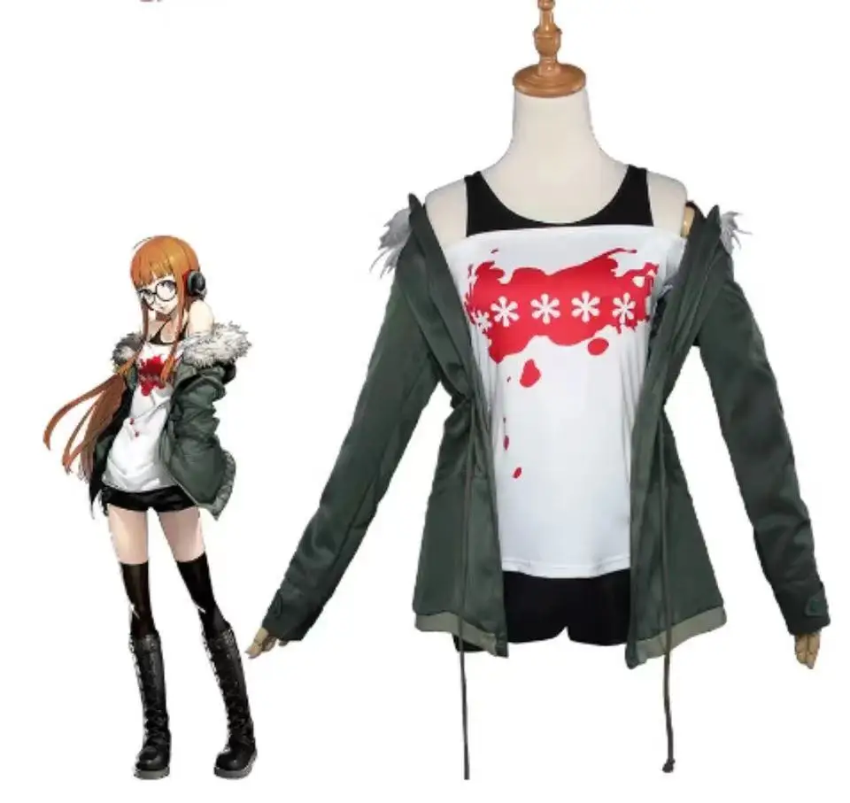 SingXeng Futaba Sakura Cosplay Game Costume Futaba Sakura Navi Cosplay Costume Women Dress Halloween Outfit Custom Made