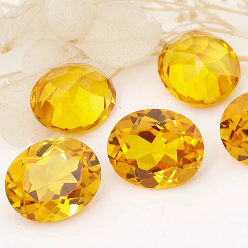 Pretty Yellow Sapphire Stone Small Size Oval Faceted Cut Test Mohs Hardness Gem For Jewelry /Collection/Setting Ring Pendant