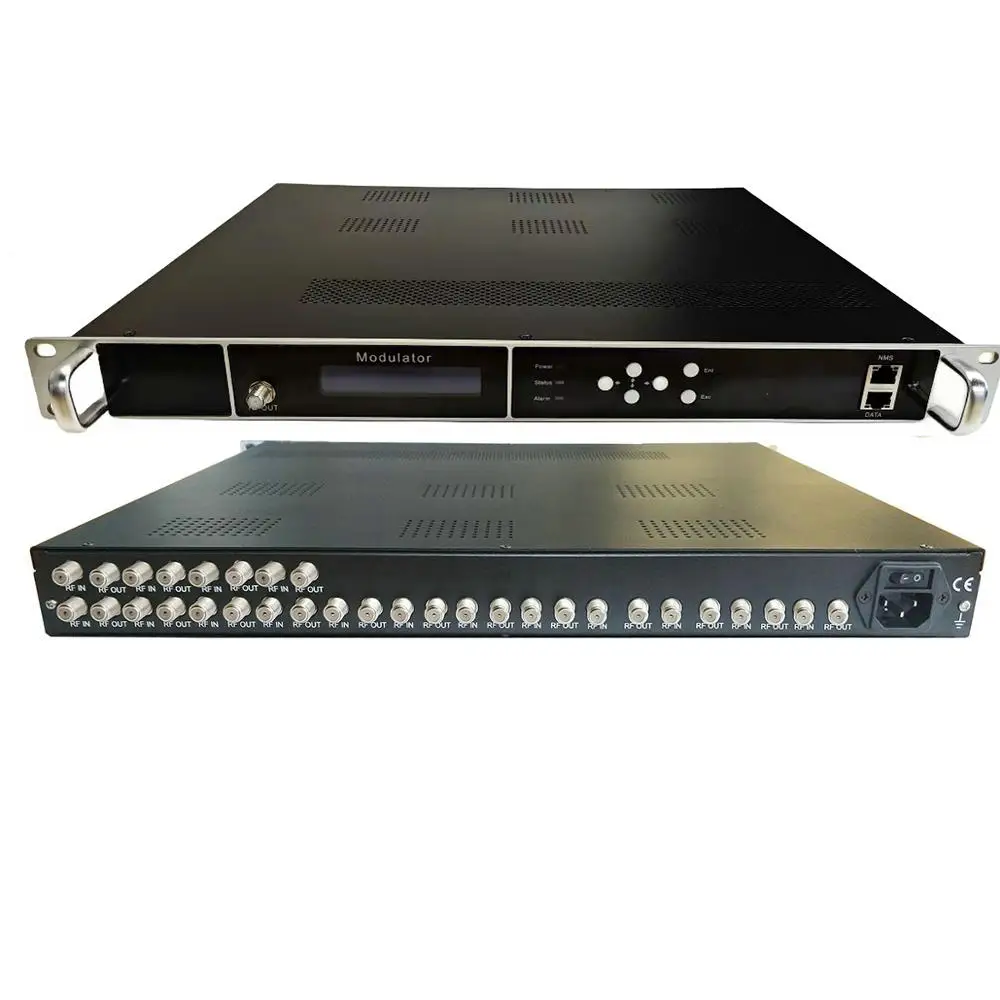 tuner To Rf Modulator 8 12 16 20 24 Channel Dvb-s2 Dvb-t2  Tdt Isdbt Dvb-c Atsc Dtmb Receiver Modulator All-in-one