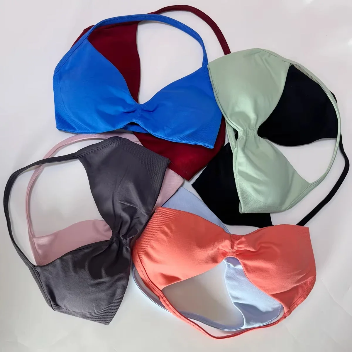 Impact Strappy Bra with Logo Women Open Back Sexy Sports Bra Seamless Halter Yoga Bras Padded Gym Crop Top Sports Bras image 5