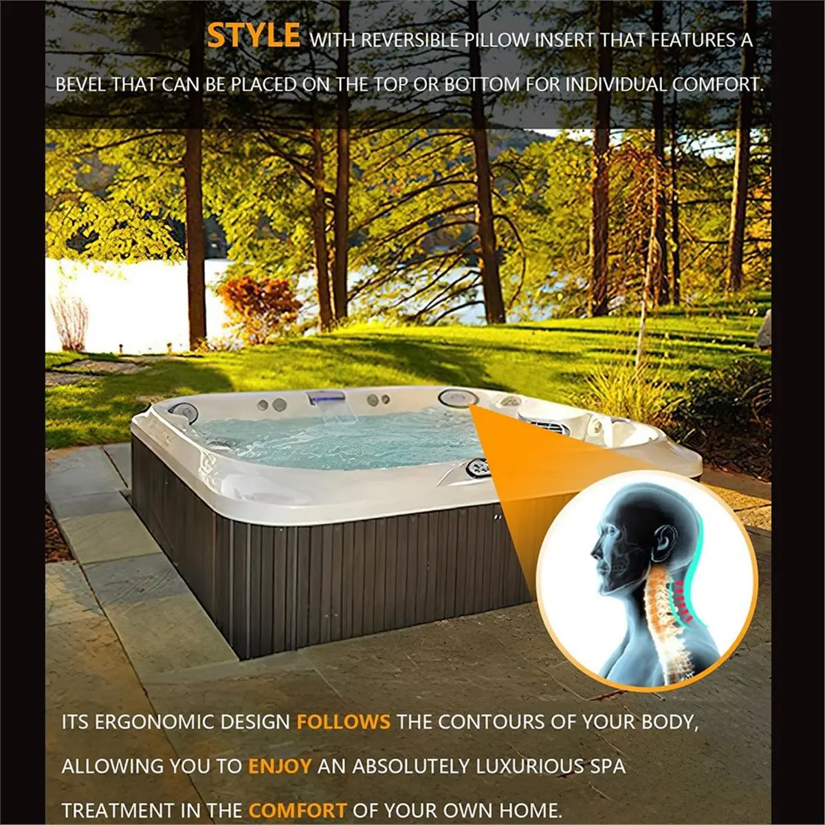 

2472-826 Spa Pillow Insert & Back Mount Oval Pillow Suitable for 2007-2013 J-300 Series