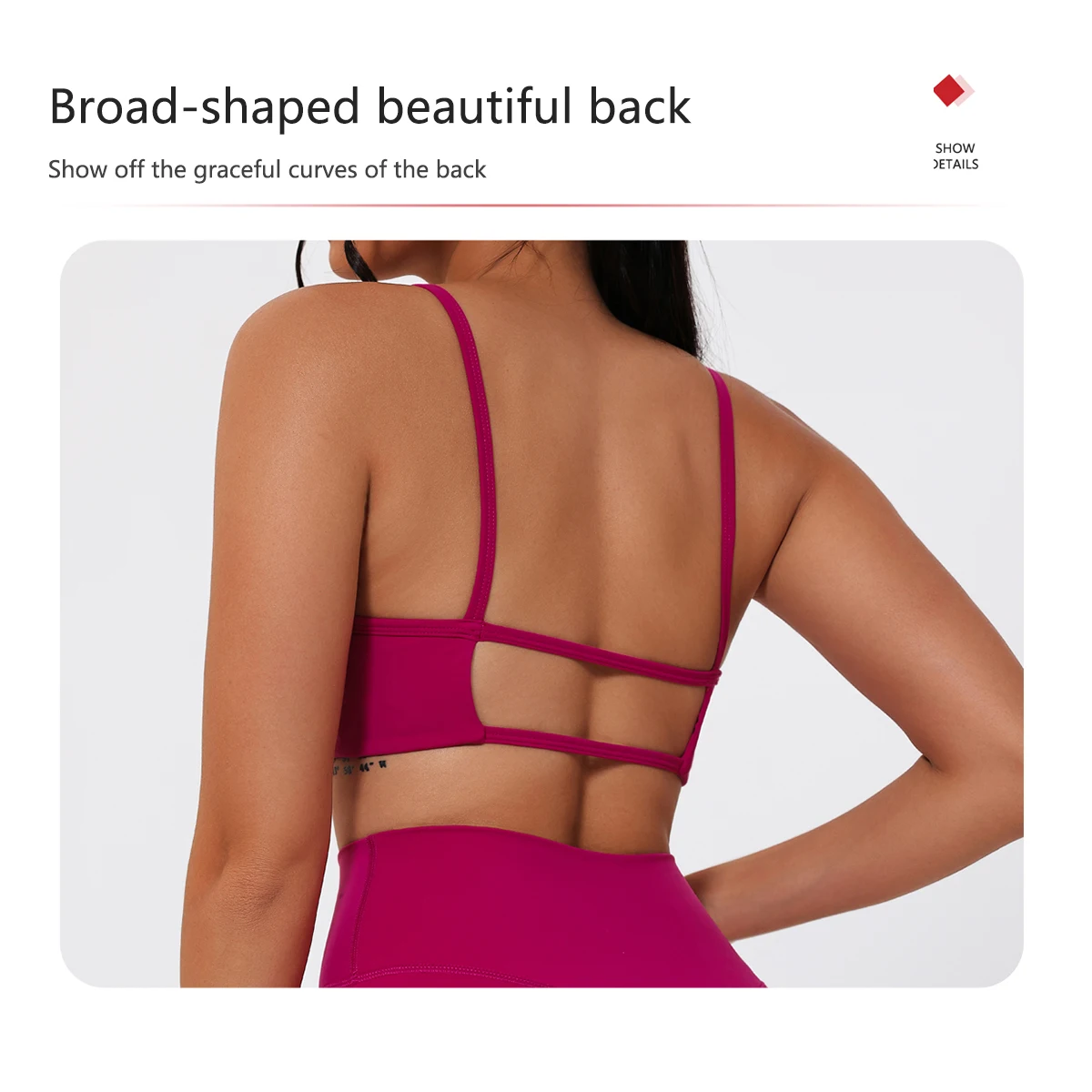 Ctenkevet Sommer-Sport-BH ohne Rücken für Damen, sexy, stützendes Fitness-Yoga-Top, Gym-Lauf-BH, bequemes Sport-Top für Damen – Detail 5