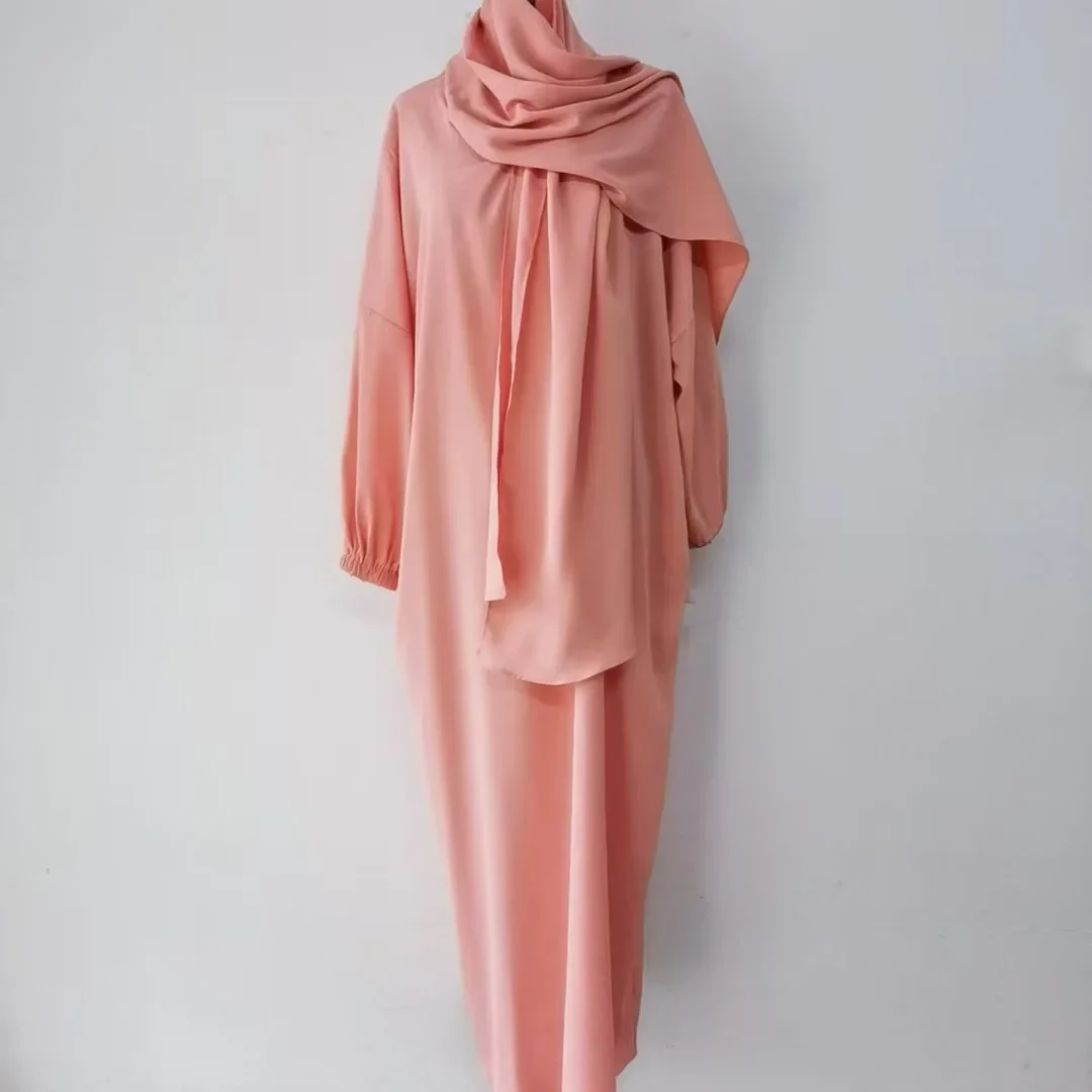 14 colori Nuovo abito Hijab e Abaya Un set Ramadan Khimar Abaya Dubai Arabia Saudita Turchia Islam Set di abiti musulmani modesti