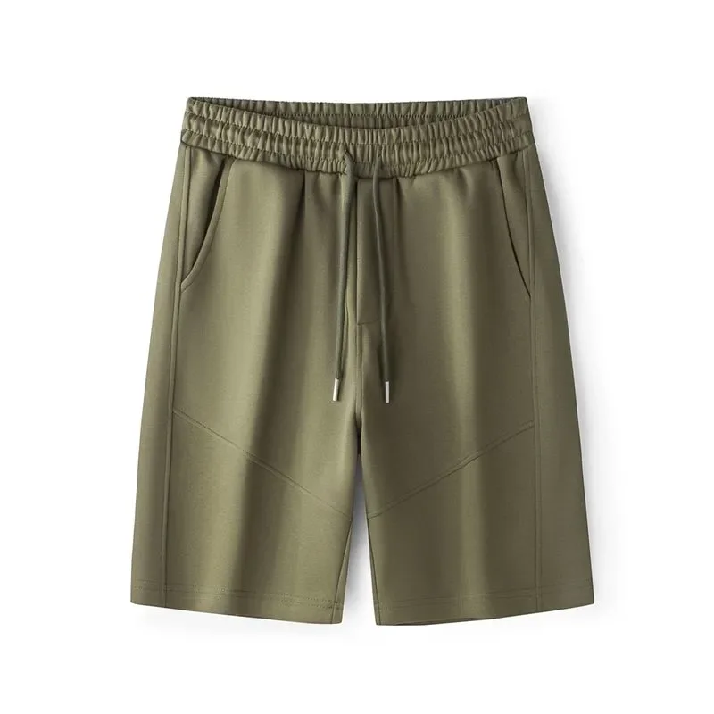 

Men's Solid Color Casual Shorts Loose Fit Knee Length Sports Sweat Shorts Summer Streetwear