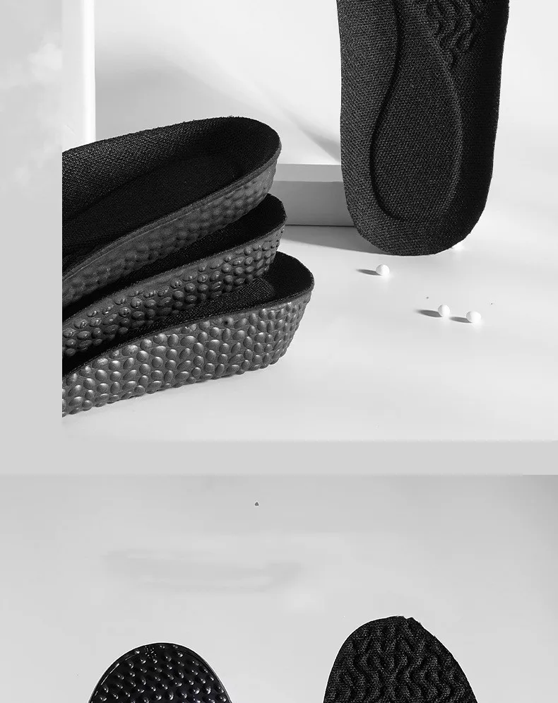1 Paar höhenvergrößernde Einlegesohlen für Füße, PU-Memory-Schaum-Schuhpolster, atmungsaktive orthopädische Fersenlift-Einlegesohle für die Sport-Laufpflege – Detail 17