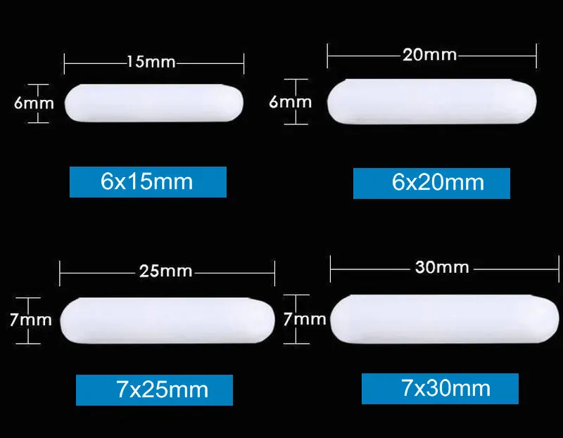 10pcs/lot Lab Magnetic Stir BarTypeC PTFE Rotor Straight Cylindrical Magnet Stirrer Used In Flat-bottomed Beakers