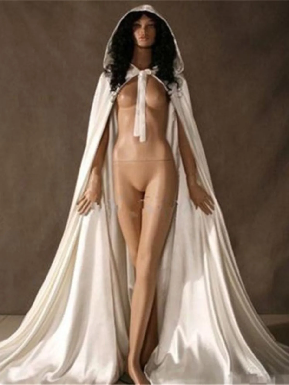 

Модная пышная юбка из мягкого атласа, белый плащ с капюшоном, сценический костюм для выступлений, женский этнический наряд