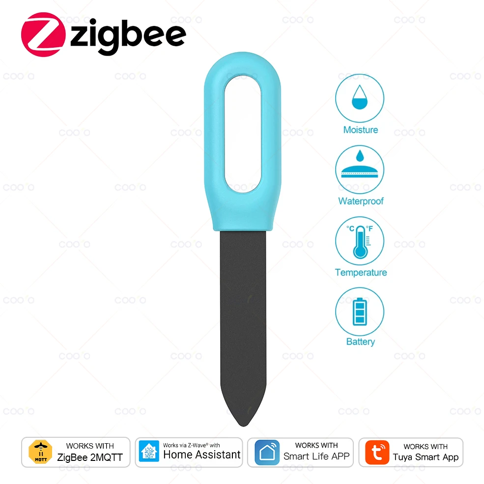 Тестер почвы Zigbee Tuya, измеритель температуры и влажности, умный датчик влажности, садовые растения, цветочные горшки, анализатор почвы