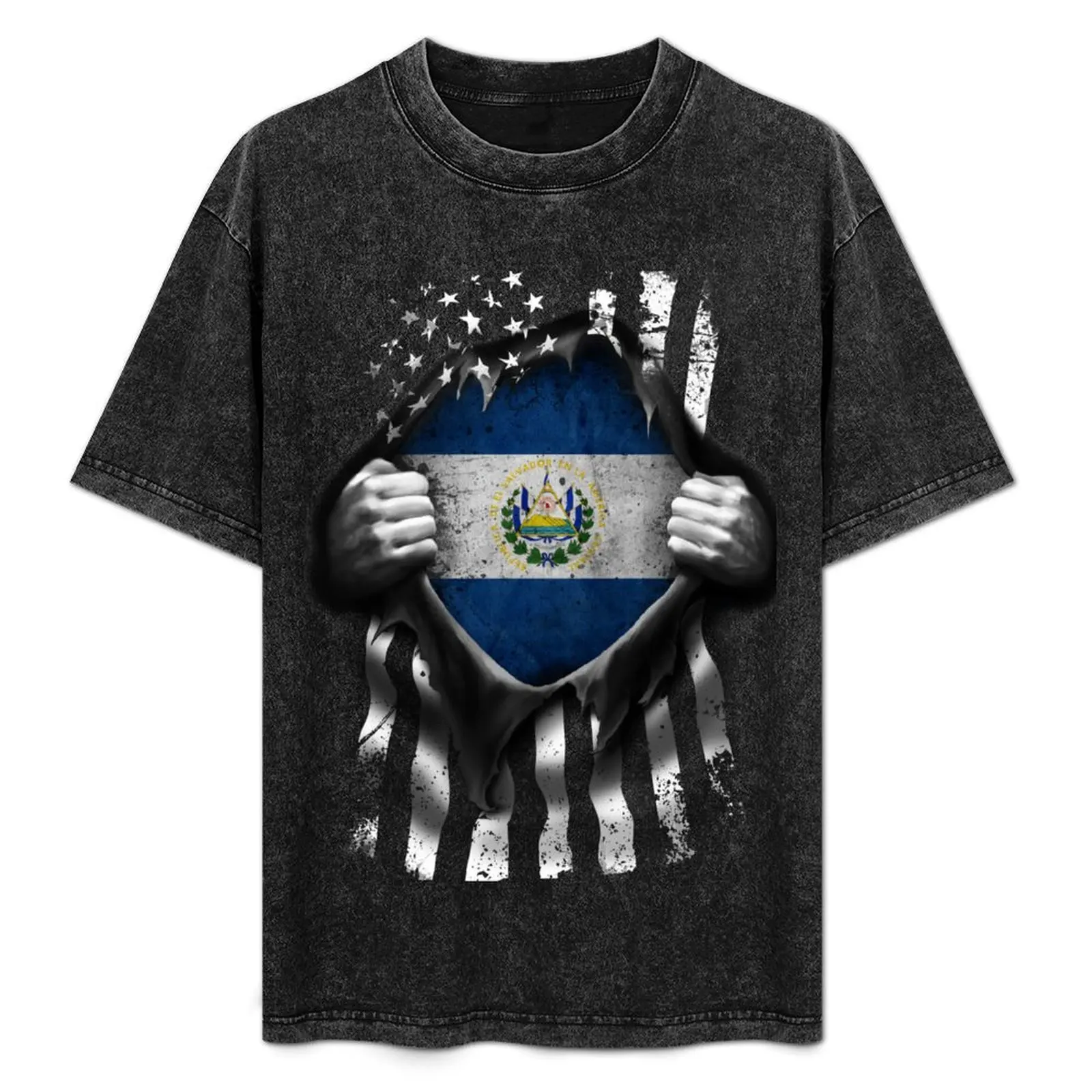 

Salvadoran American Flag USA El Salvador T-Shirt Lightweight Sport Basic T-Shirt