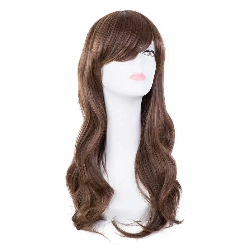 

Wig for women Orange Highlights Red Brown Long Curly Hair Red Fox Gradient Layer Sense Figure-eight Bangs Big Waves Headband
