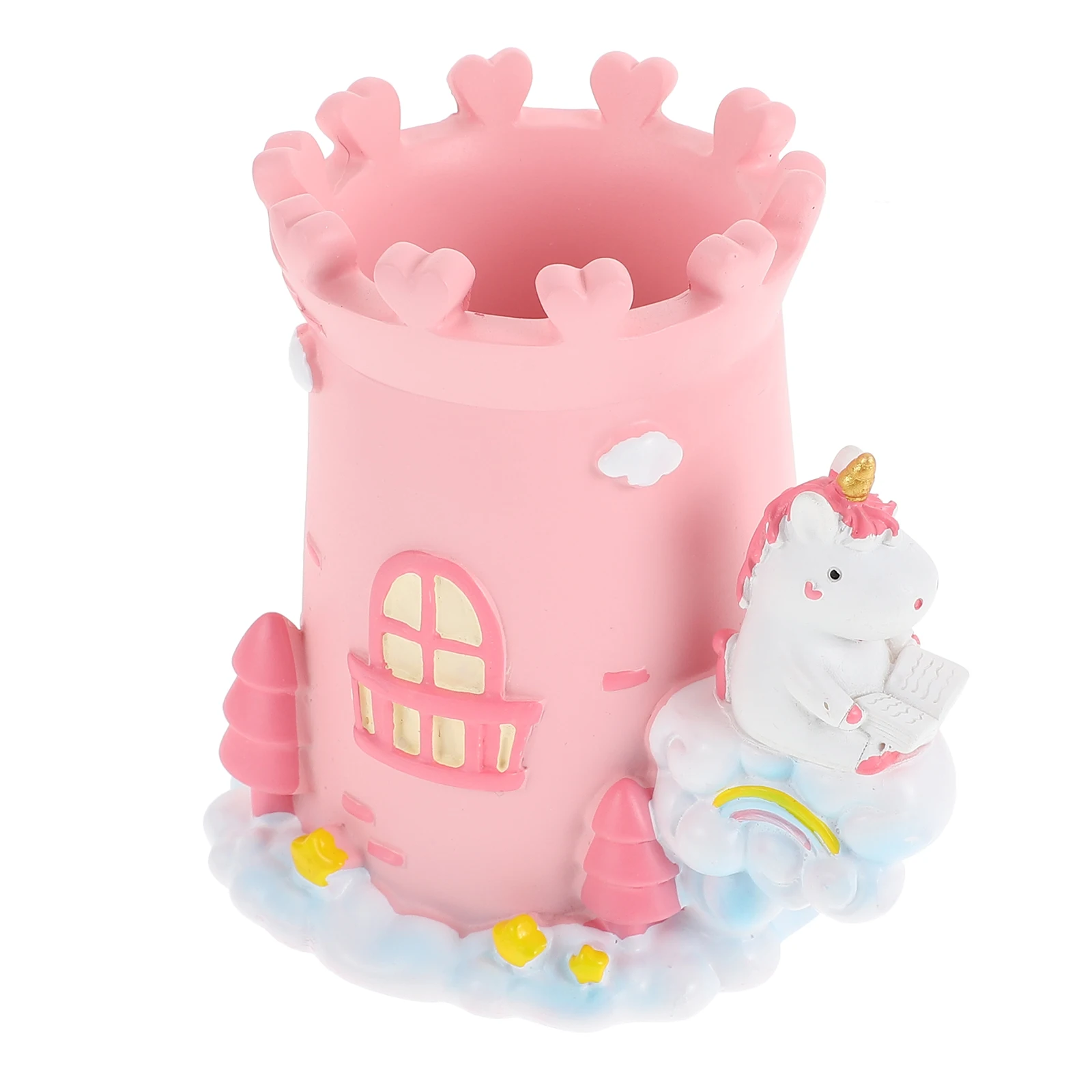 

Pen Holder Desk Organizer Aesthetic Accessories Translucent Storage Cute Kids Stationery Resin Crafted Practical