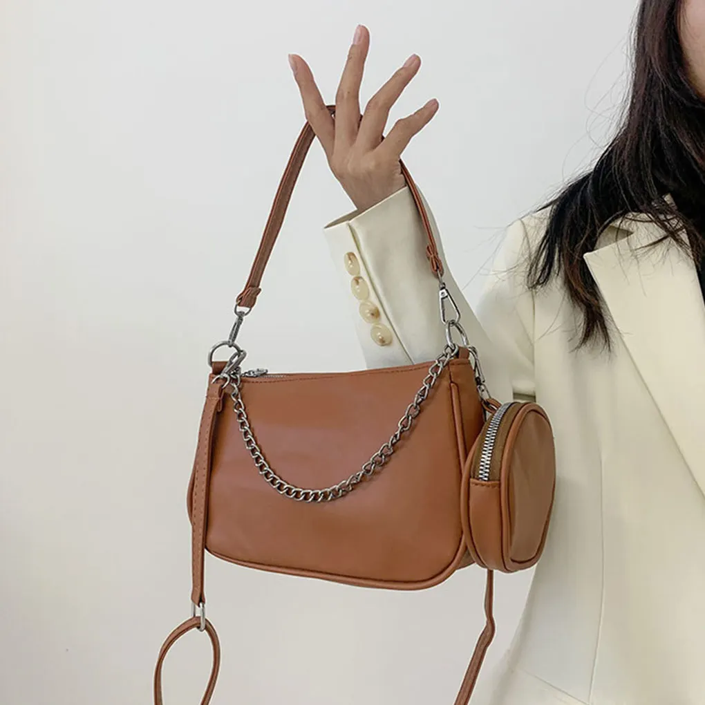 

Luxury Ladies PU Leather Shoulder Bags Small Coin Purse Crossbody Bags High Quality Oil Wax Handbag Messenger Tote Sac