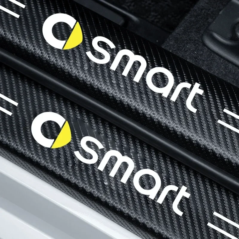 Suitable for Smart Carbon Fiber Car Threshold Protector  Scratch Resistant, Waterproof, Durable Faux , Suitable for All Vehicles