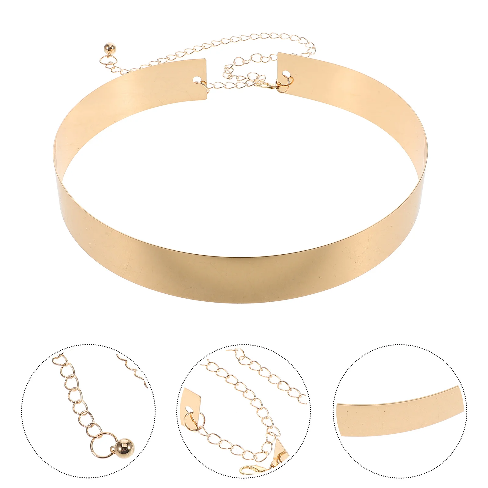 

Wide Metal Waistband Belt Chain Women Dresses Shiny Gold Adjustable Dress Belt Fashion Waist Jewelry Wedding Formal Events
