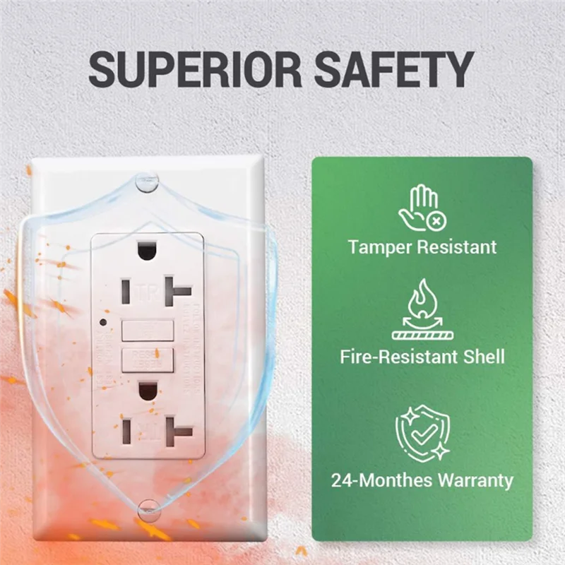 

Розетка ABSE-GFCI 20 А, электрическая розетка GFI со светодиодным индикатором, прерыватель заземления, устойчивый к несанкционированному неисправности 20 А