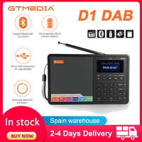 Radio GTMEDIA D1/D2 Portable DAB Digital Bluetooth Speaker AUX IN TF Card Slot MP3 Player Recording Clock Alarm Sleep Timer