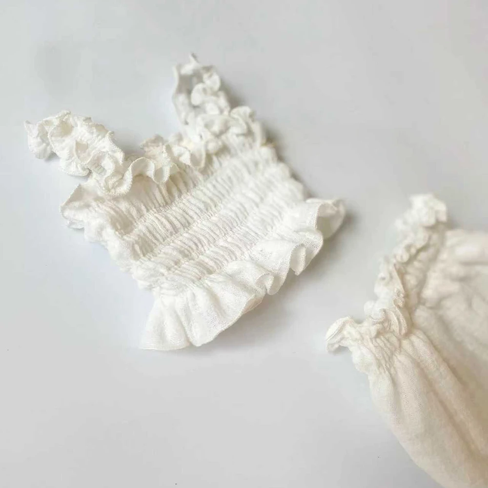 الوليد الطفل التصوير الزي 2 قطعة كشكش الأعلى مع البنطلونات مجموعة الرضع صورة تبادل لاطلاق النار الملابس لينة القطن استحمام الطفل هدية الدعائم #4